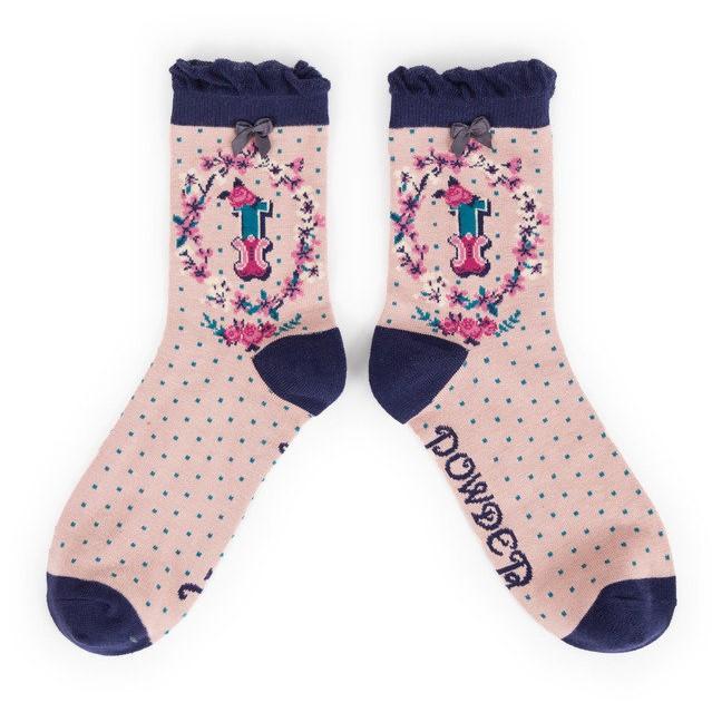Powder Bamboo Alphabet Initial Socks I