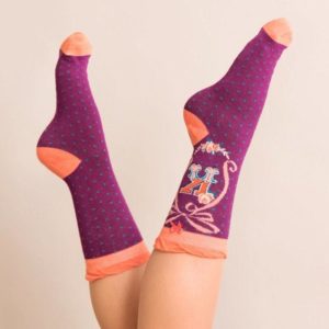 Powder Bamboo Alphabet Initial Socks K - Image 2