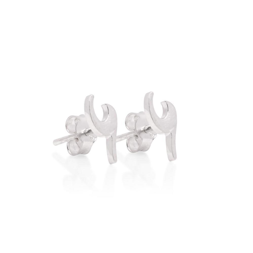 Solid Silver Wave Stud Earrings