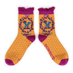 Powder Bamboo Alphabet Initial Socks X