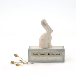 East of India Wooden Bunny - Some Bunny Loves You