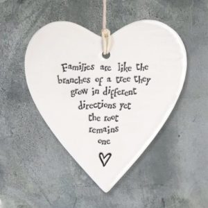 East of India Round Hanging Heart - Families Are Like Branches Of A Tree