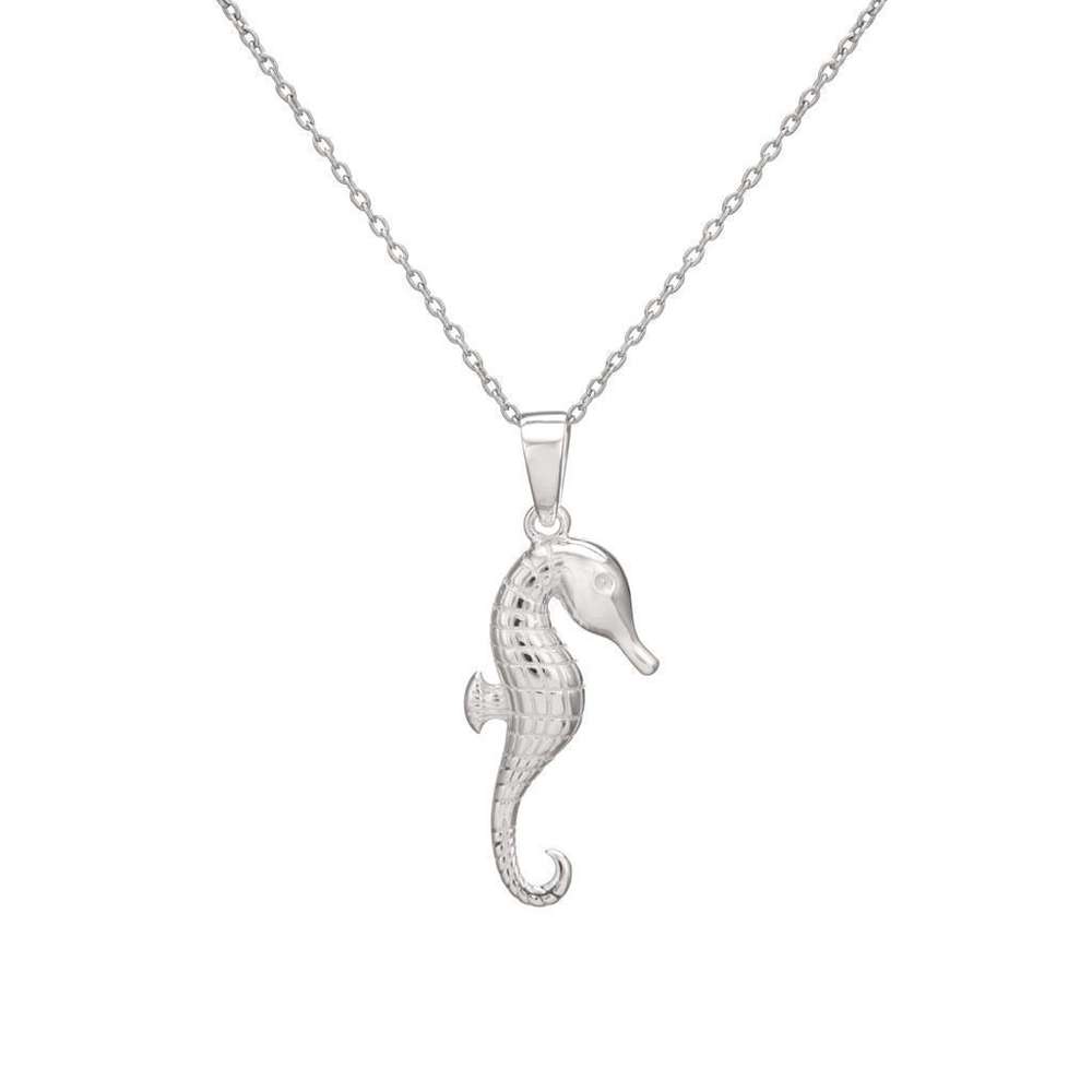 Solid Silver Seahorse Pendant Necklace
