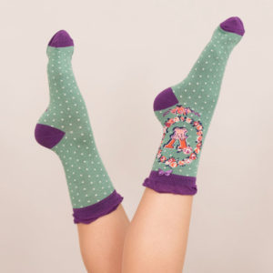 Powder Bamboo Alphabet Initial Socks V - Image 2