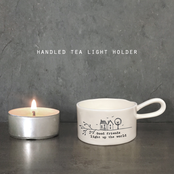 East of India - Handled Tea Light Holder - Good Friends