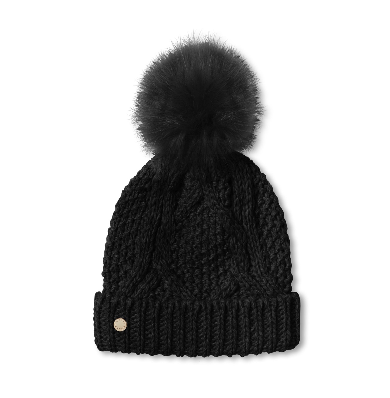 Katie Loxton - Cable Knit Bobbl Hat - Black