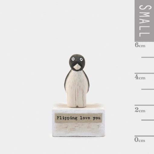 East of India Wooden Penguin - Flipping Love You - Image 2