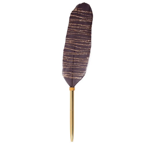 Artebene Feather Pen Black with Gold Stripes