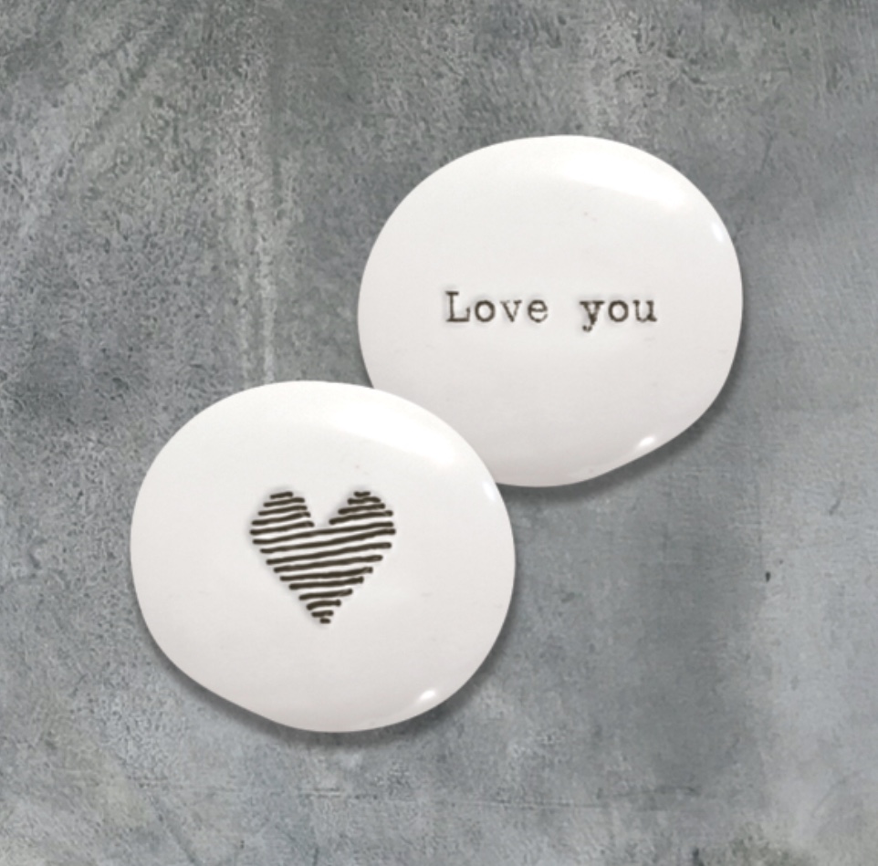 East Of India Pebble - Love You - Heart