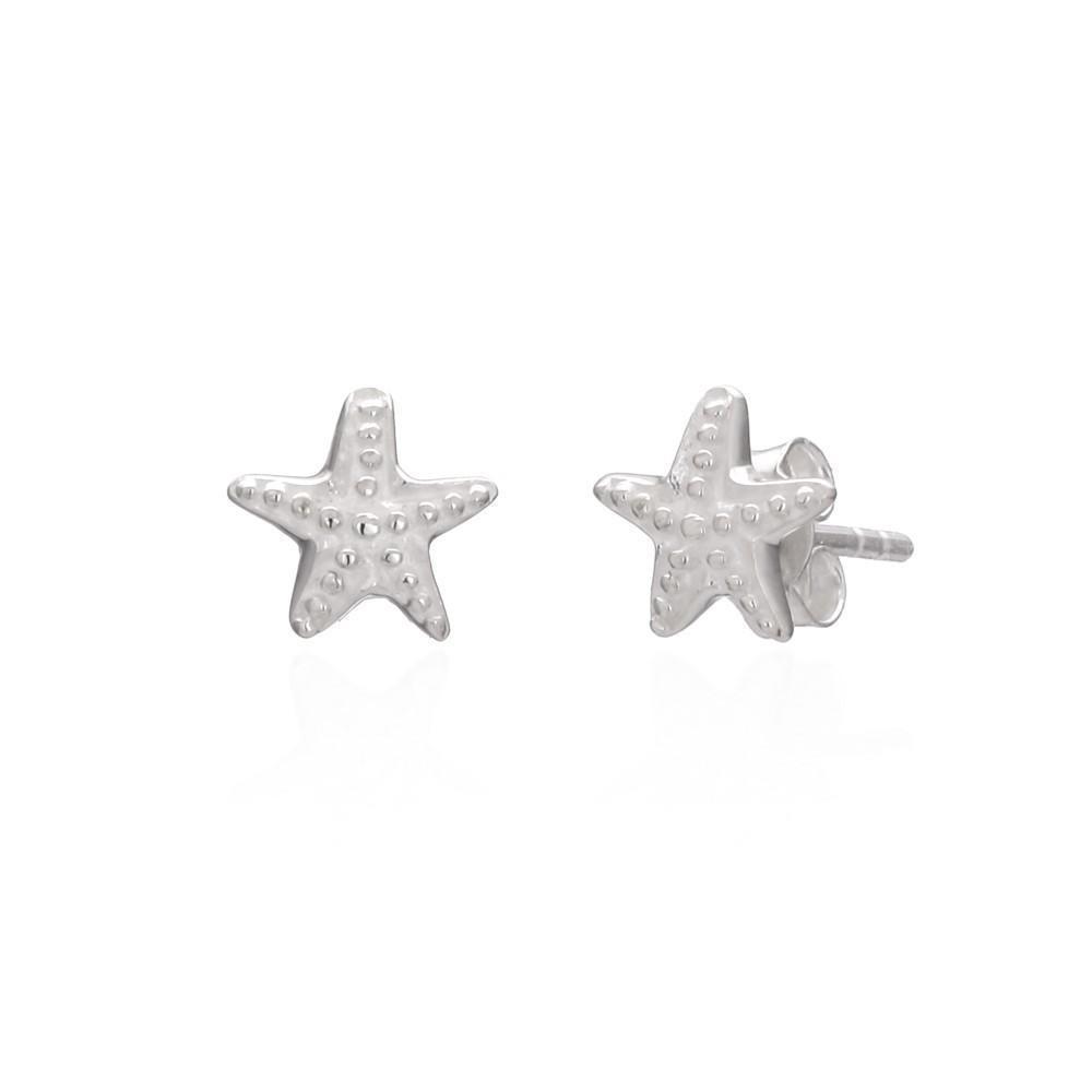 Solid Silver Starfish Stud Earrings