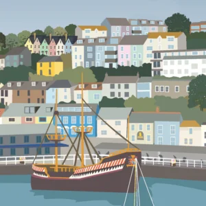 Brixham A4 Framed Print Close Up 2