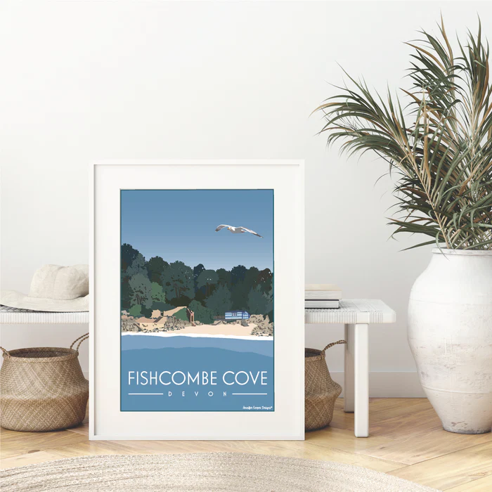 Fishcombe Cove Brixham A4 Framed Print Lifestyle