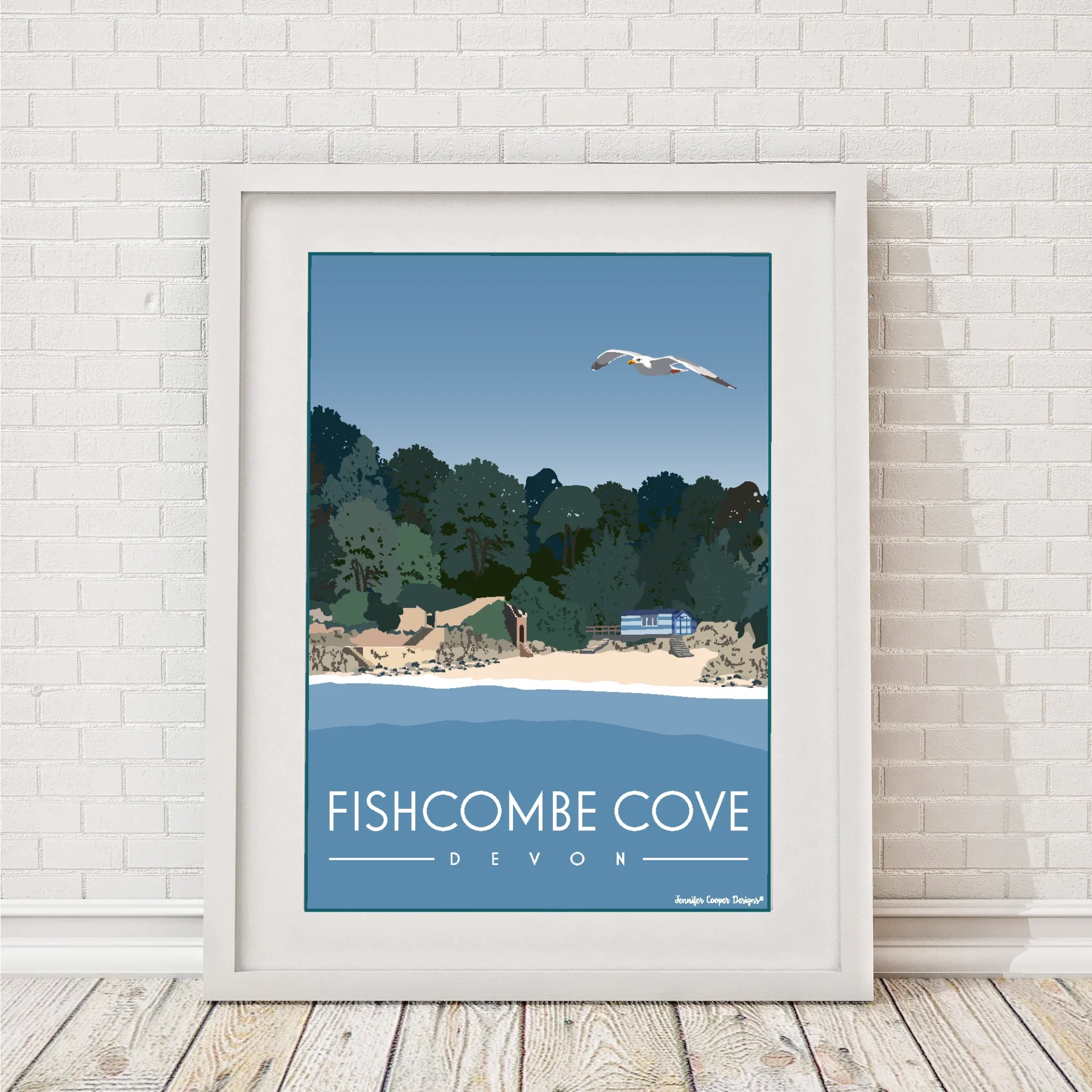 Fishcombe Cove Brixham A4 Framed Print