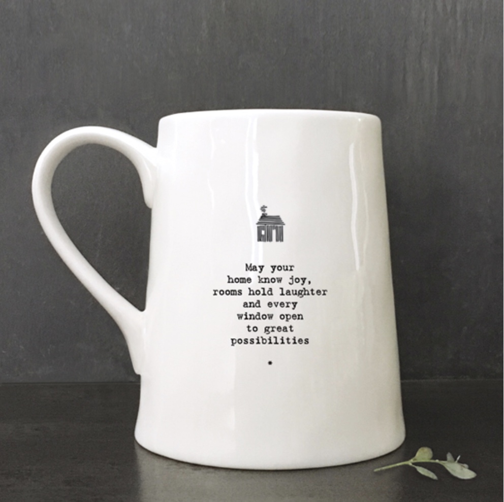 East of India House Porcelain Boxed Mug - May Your Home Know Joy