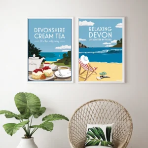 Devon and Cream Tea A4 Framed Print Lifestyle 2