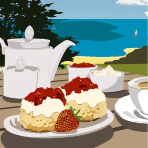 Devonshire Cream Tea A4 Framed Print Close Up
