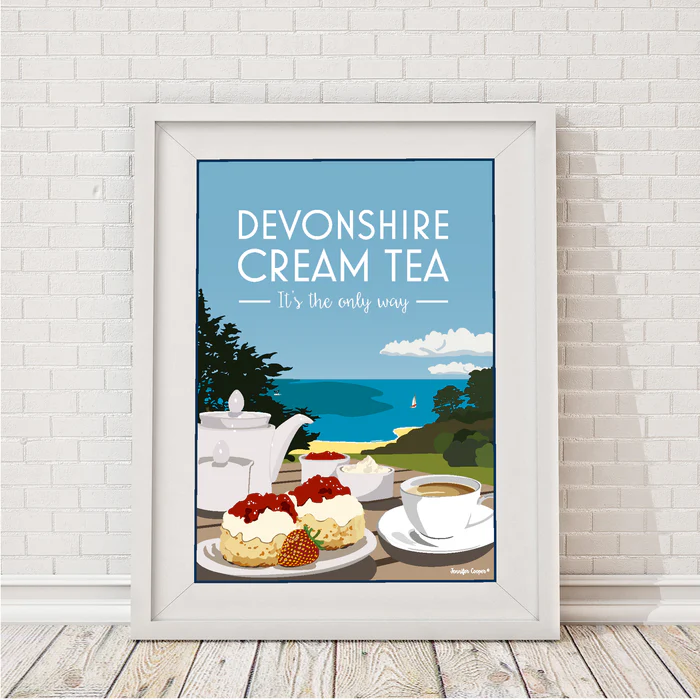 Devonshire Cream Tea A4 Framed Print