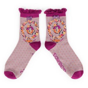 Powder Bamboo Alphabet Initial Socks Q