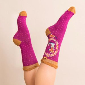 Powder Bamboo Alphabet Initial Socks L - Image 2
