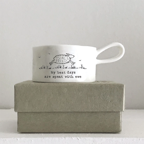 East of India - Handled Tea Light Holder - Best Days With Ewe - Boxed