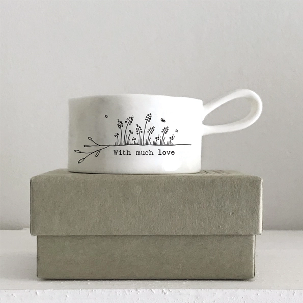 East of India - Handled Tea Light Holder - With Much Love - Boxed