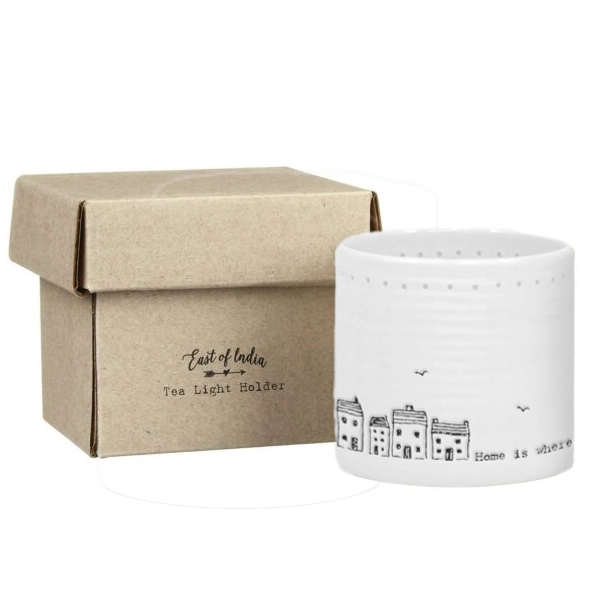 East of India - Tealight Holder - Home Is Where - 5701 Boxed
