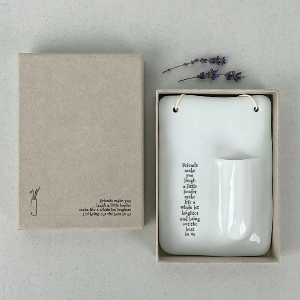 East of India - Wall Vase - Friends Make You Laugh 5851B Boxed