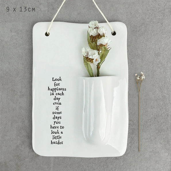 East of India - Wall Vase - Look For Happiness 5851