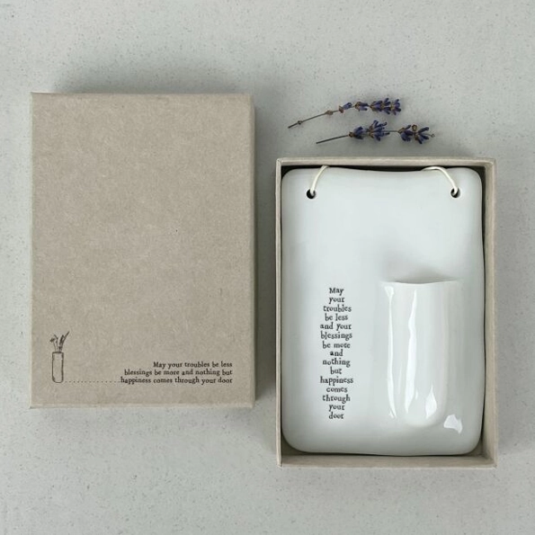 East of India - Wall Vase - May Your Troubles 5851E Boxed