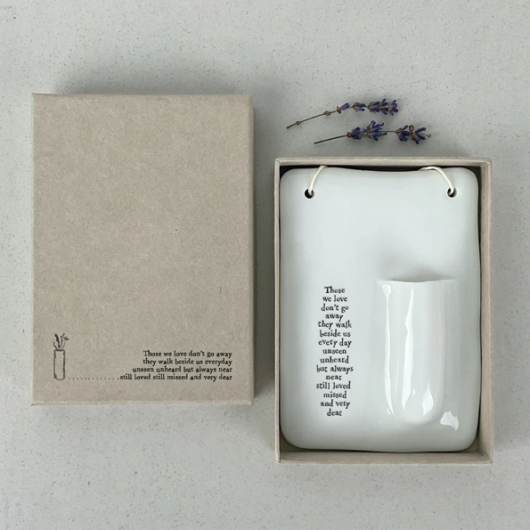 East of India - Wall Vase - Those We Love Dont Go Away 5851F Boxed