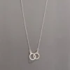 MH Sterling Silver Necklace - Double Dot Entwined Circles Pendant