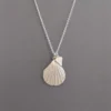 MH Sterling Silver Necklace - Fan Shell and Heart Pendant