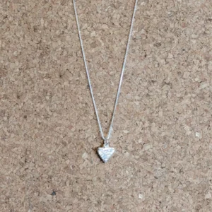 MH Sterling Silver Necklace - Heart Pendant Close