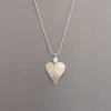 MH Sterling Silver Necklace - Medium Heart with Pearl Pendant
