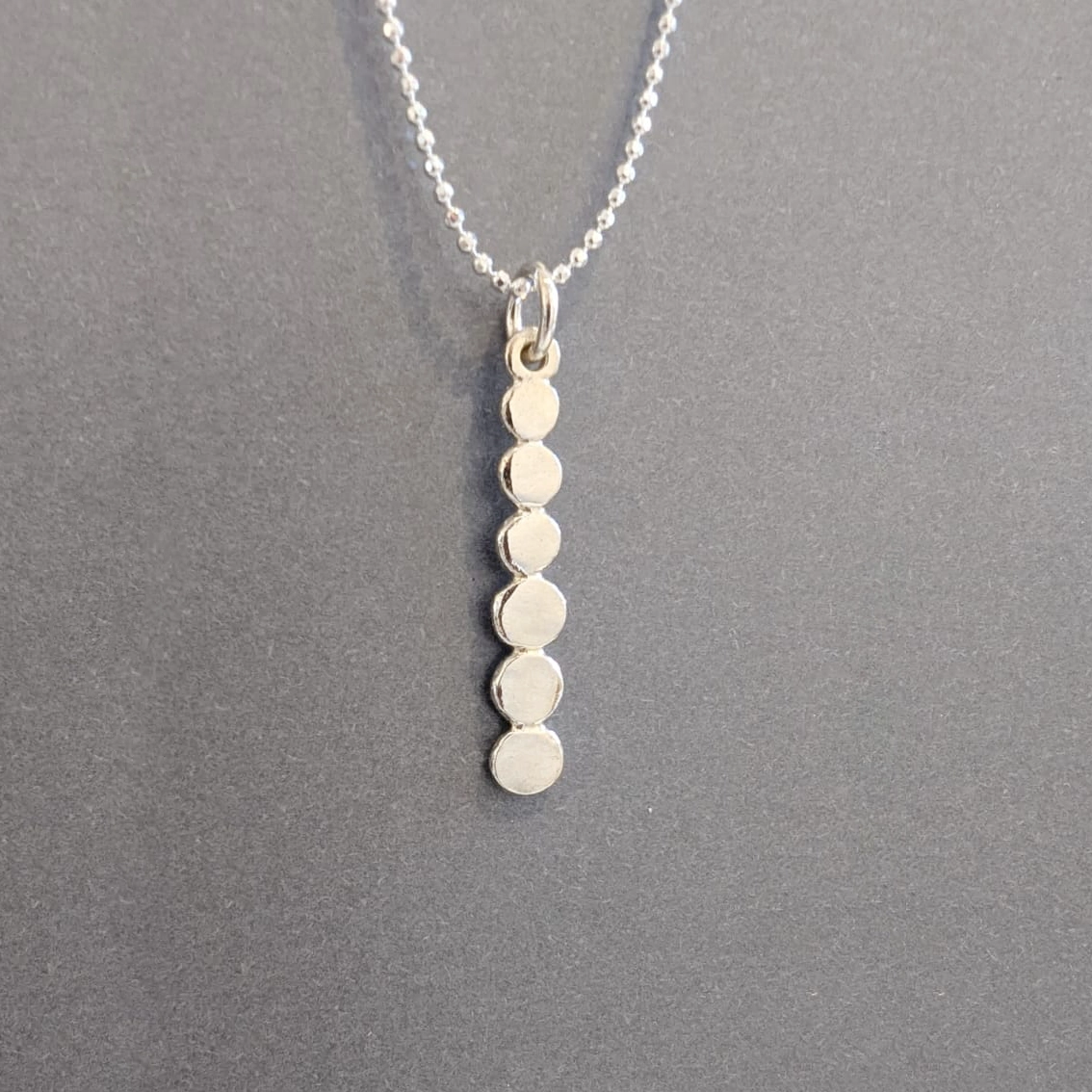 MH Sterling Silver Necklace - Six Dot Pendant Close Up