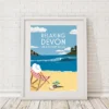 Relaxing Devon A4 Framed Print