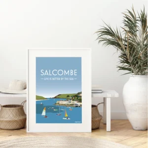 Salcombe A4 Framed Print Lifestyle