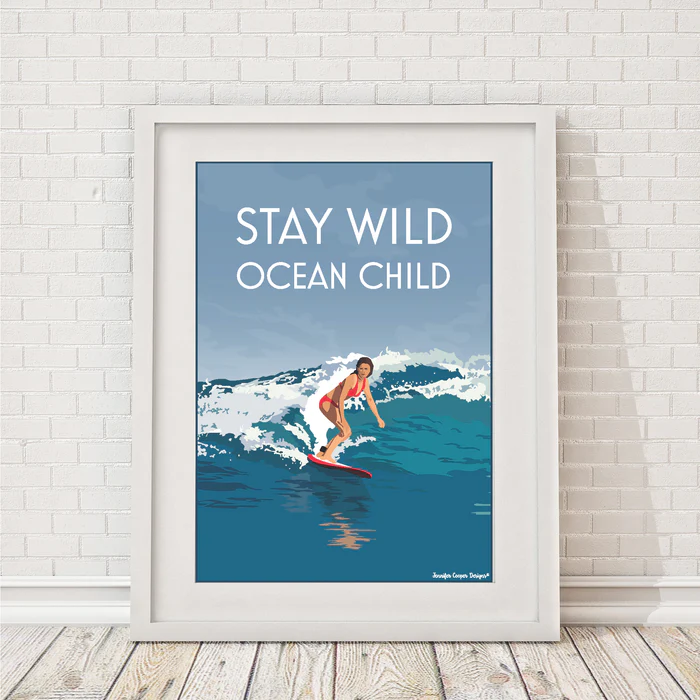 Stay Wild Ocean Child A4 Framed Print