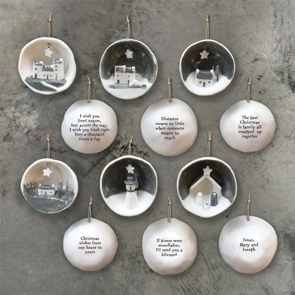 East Of India - Half Porcelain Bauble - Collection