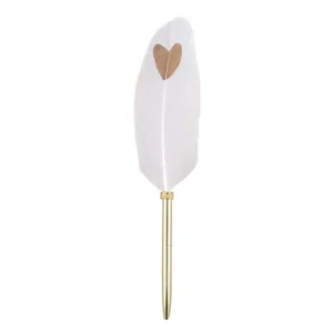 Artebene Feather Pen - White with Gold Heart 220340