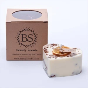 Beauty Scents - Soy Candles - Small Heart - Orange & Cinnamon - Boxed