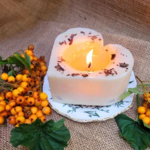 Beauty Scents - Soy Candles - Small Heart - Orange & Cinnamon - Lit Up