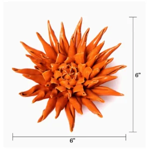 Chive UK - Ceramic Flower Wall Art - Large Orange 12Dimensions
