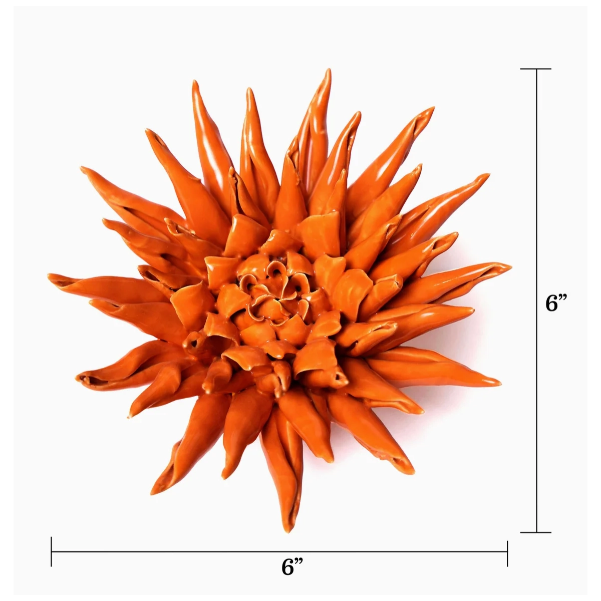Chive UK - Ceramic Flower Wall Art - Large Orange 12Dimensions