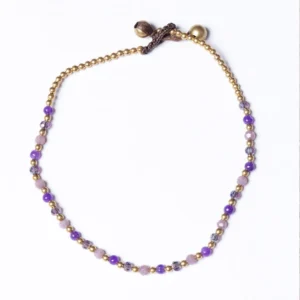 Crystal Healing Anklets - Amethyst - Anxiety - Purple