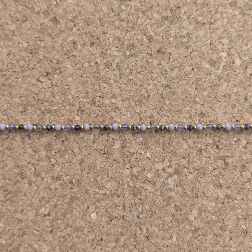 Crystal Healing Anklets - Amethyst - Anxiety - Purple Close Up