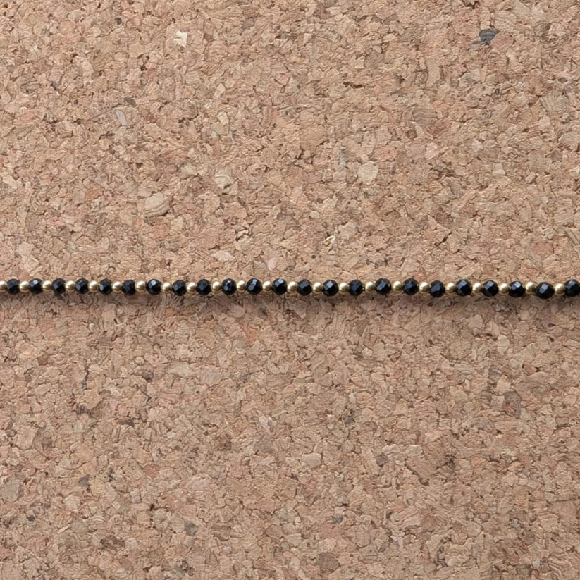 Crystal Healing Anklets - Black Spinel - Balance - Black Close Up
