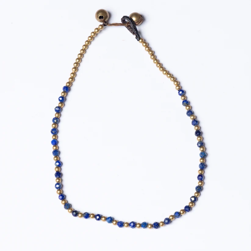 Crystal Healing Anklets - Lapis Lazuli - Inner Peace - Blue
