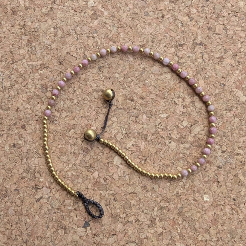 Crystal Healing Anklets - Pink Tourmaline - Love - Pink Close