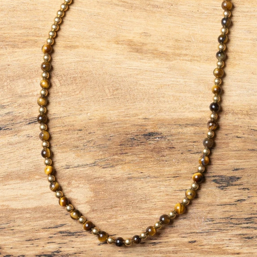 Crystal Healing Anklets - Tigers Eye - Courage - Gold 2